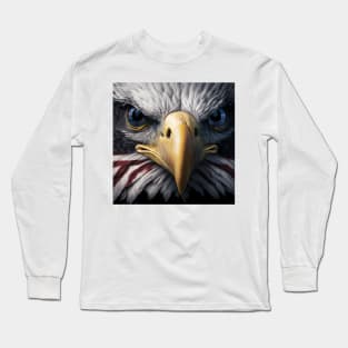 USA, Bald Eagle, America, American Flag, Long Sleeve T-Shirt
